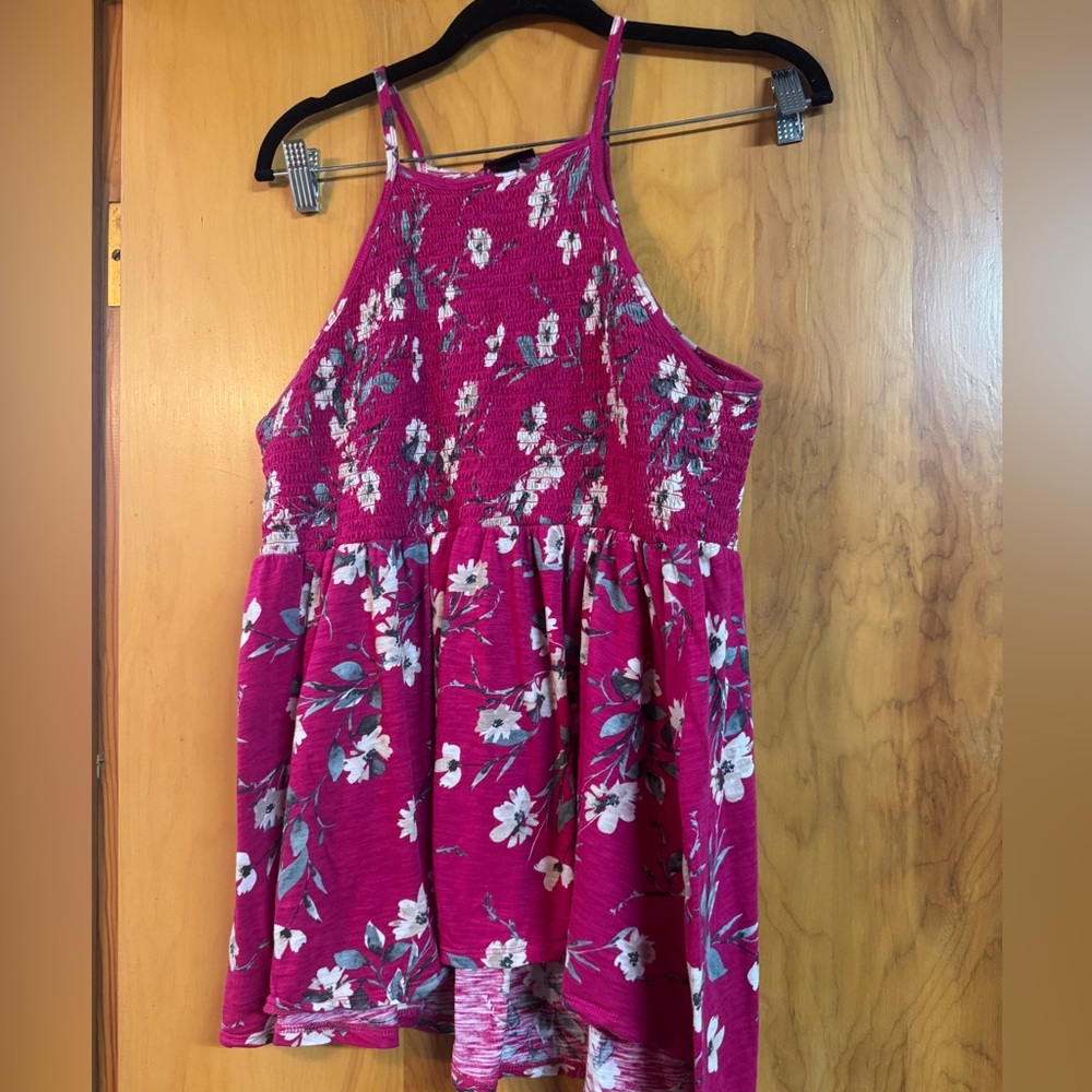 Torrid Halter Pink and White Textured Top
